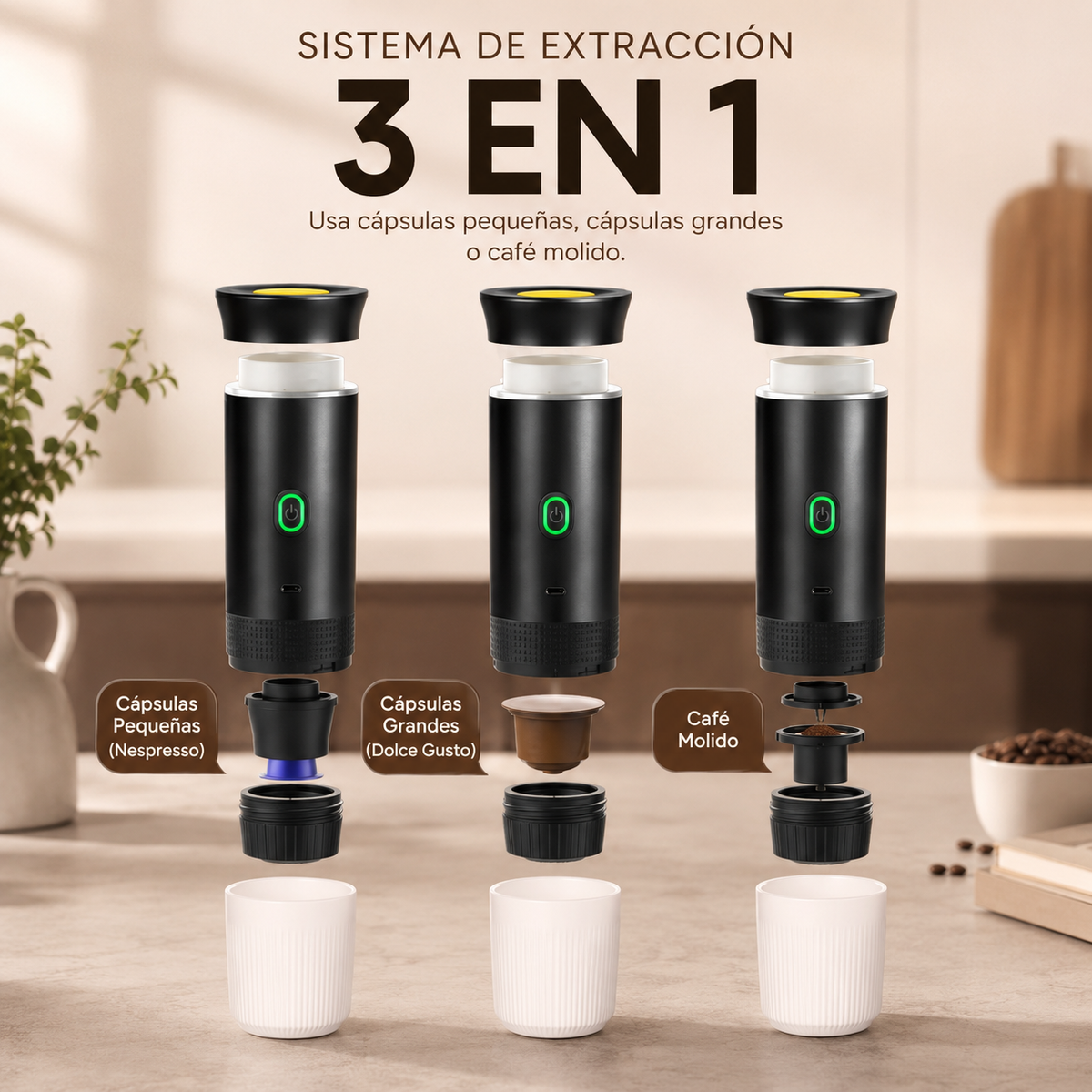 cafetera espresso inalámbrica portatil