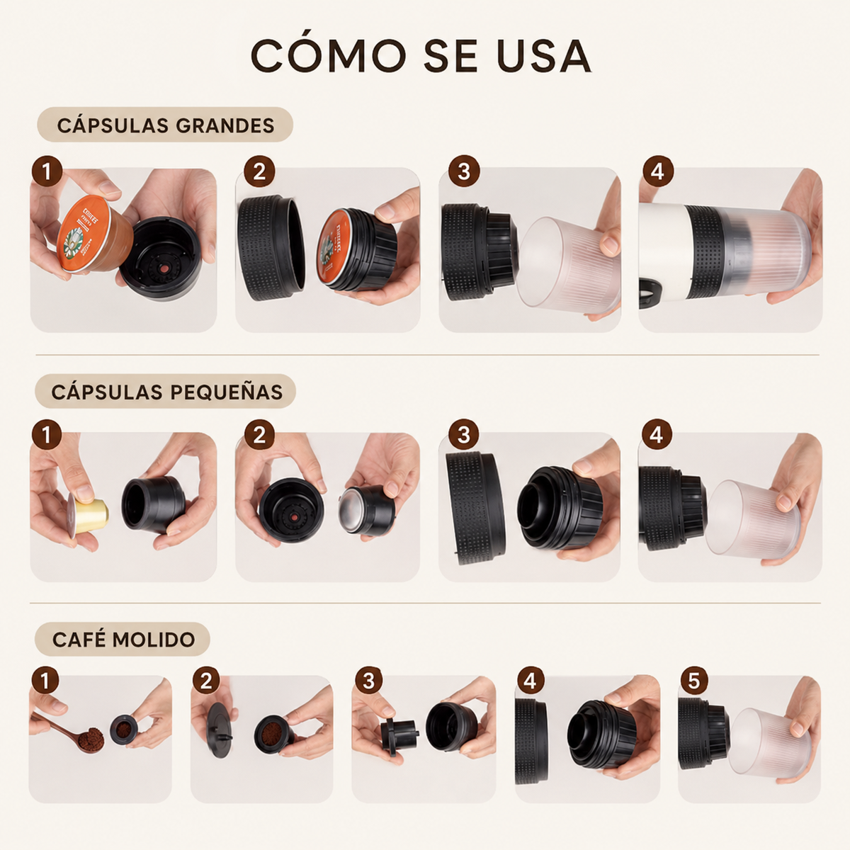 cafetera espresso inalámbrica portatil